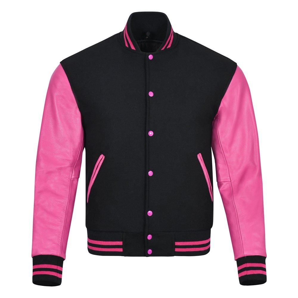 Black And Pink Varsity Jacket
