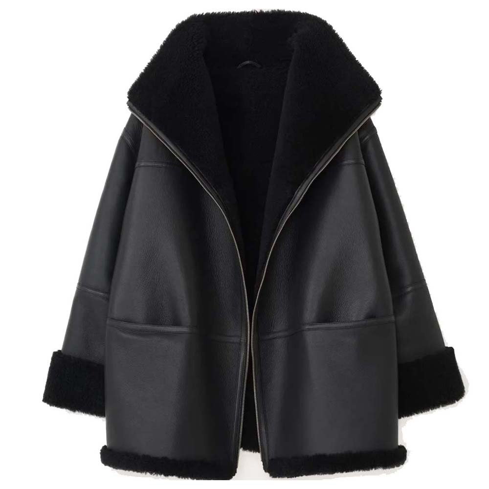 Black Shearling Jacket Women