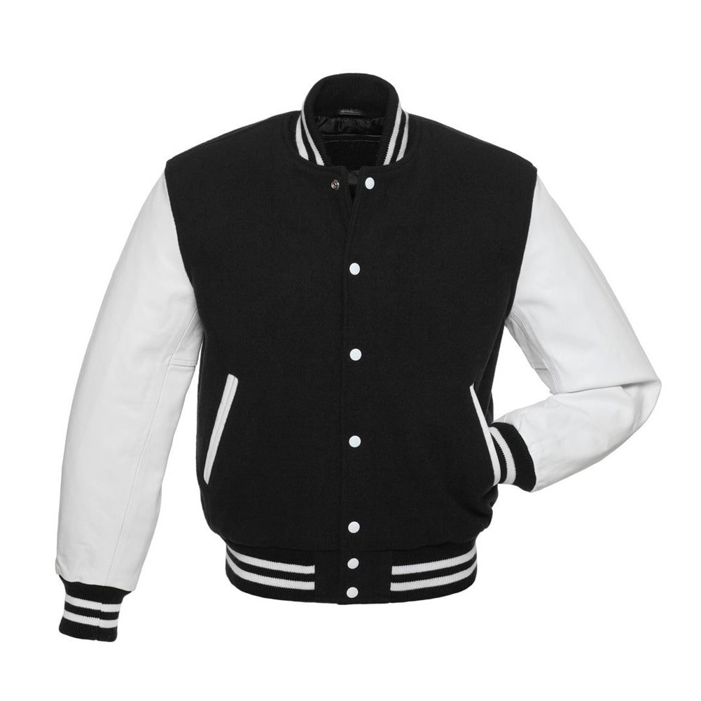Black White Kids Varsity Jacket