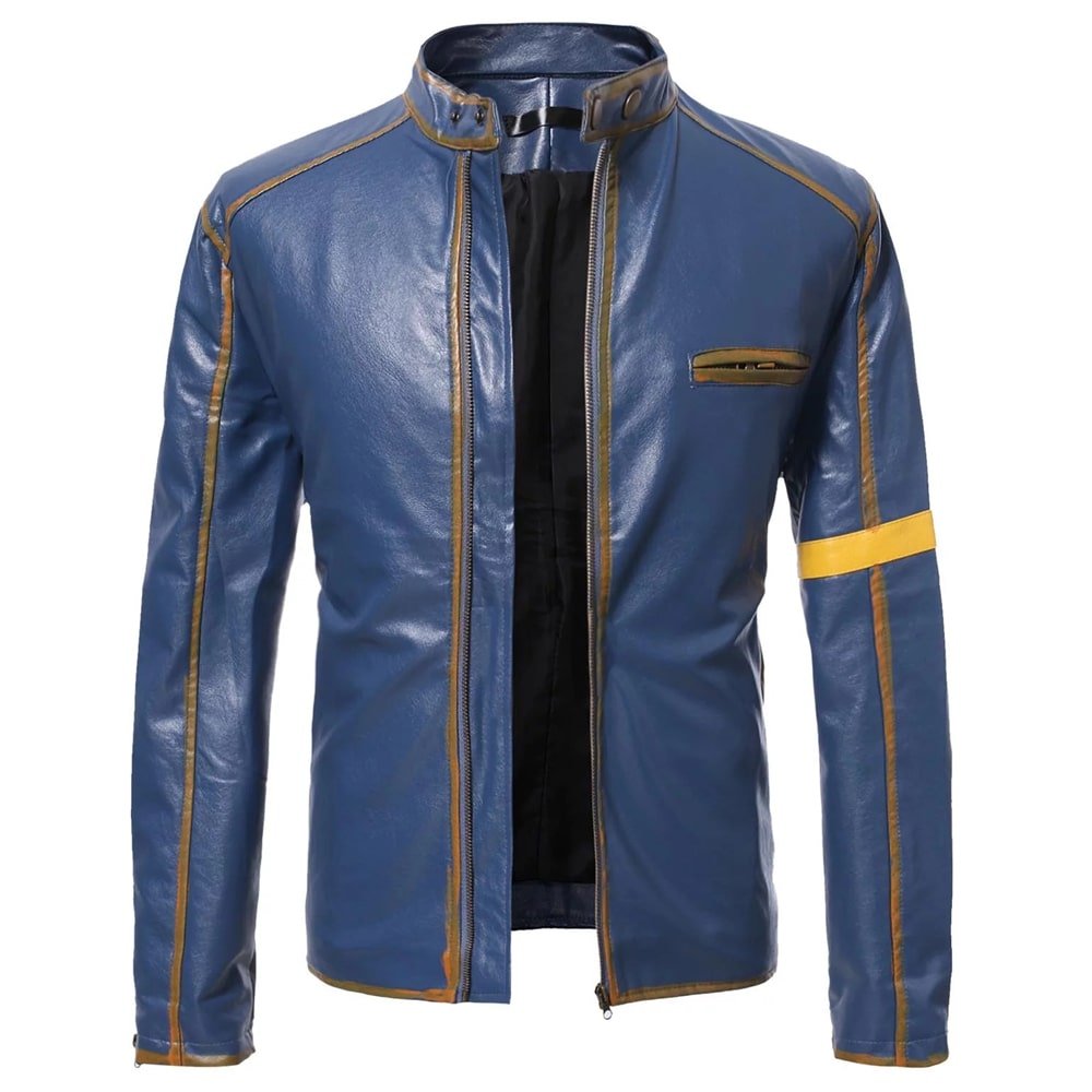 Blue Leather Jacket