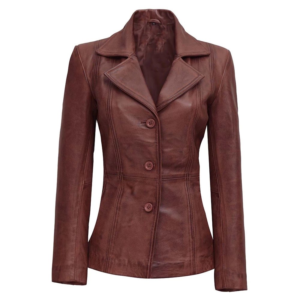 Brown Leather Jacket For Womens