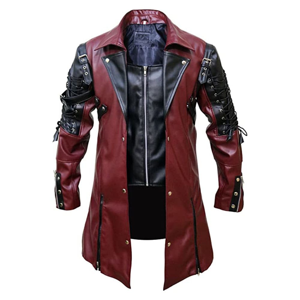 Gothic Leather Jacket Mens