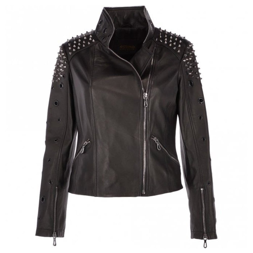 Gothic Women Biker Leather Jacket