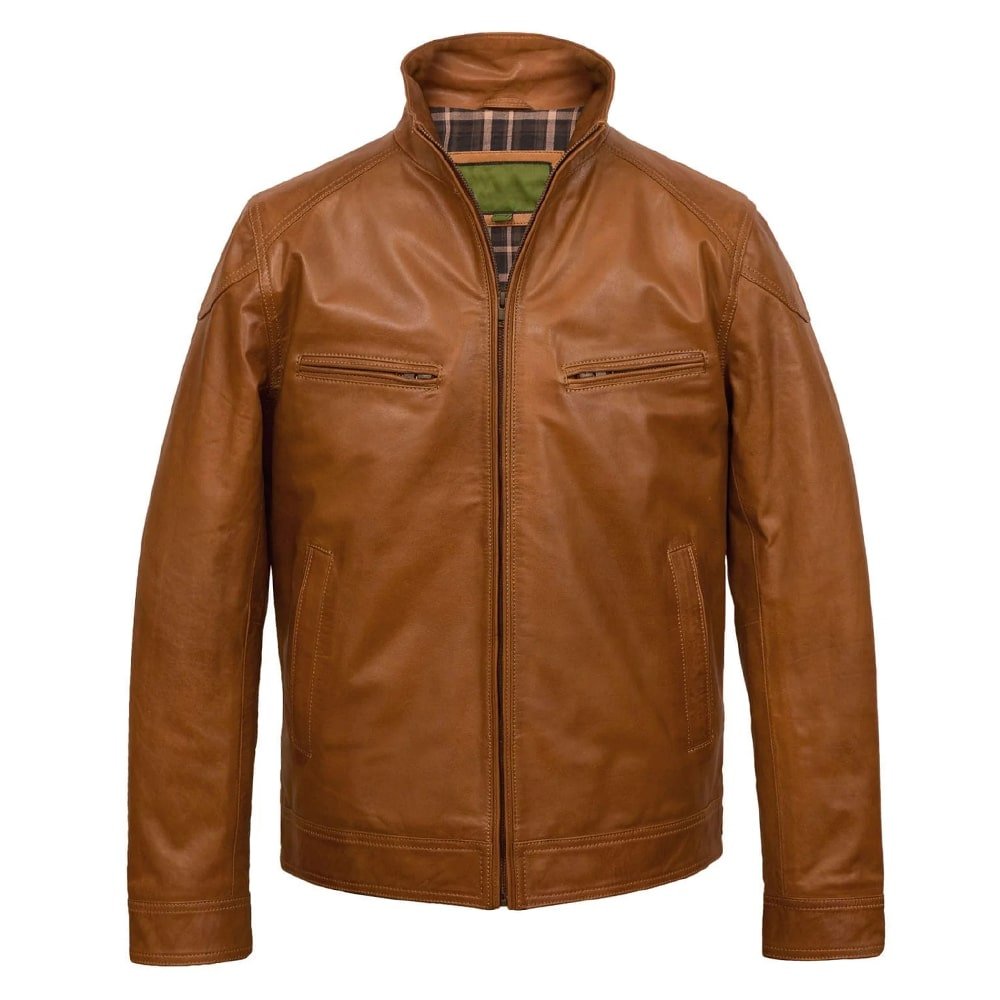 High Collar Leather Jacket