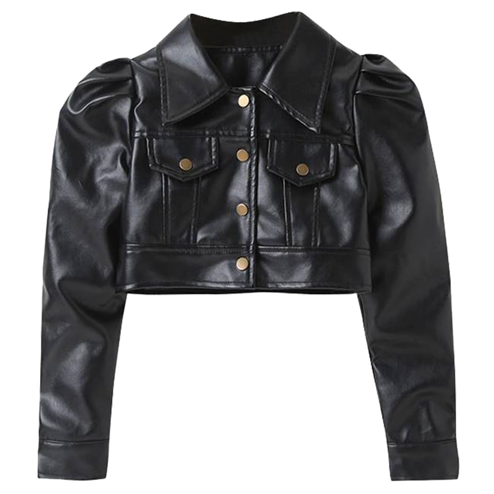 Kid Girl Leather Jacket Black