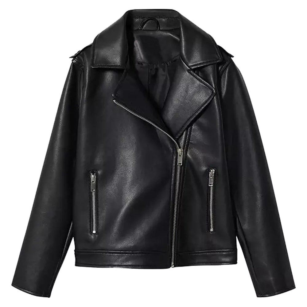 Kids Black Leather Jacket