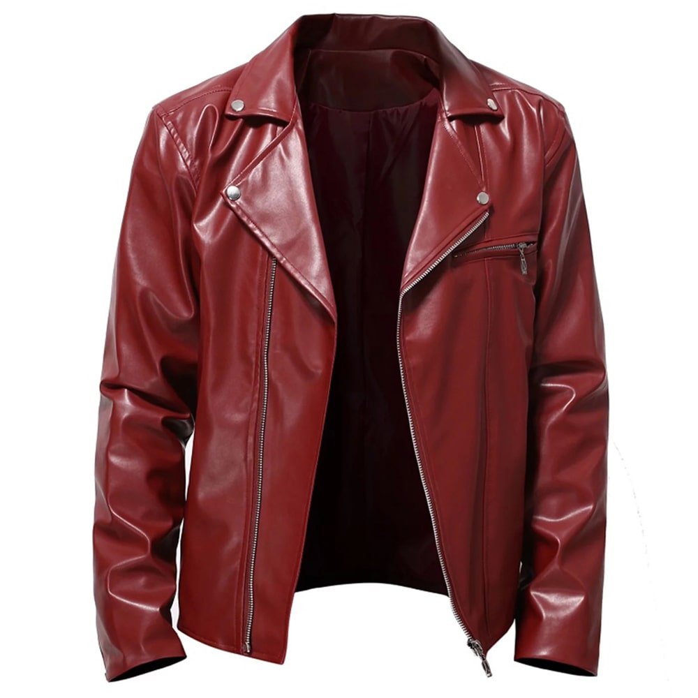 Maroon Leather Jacket Mens