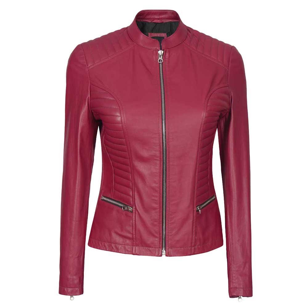 Maroon Leather Jacket Women