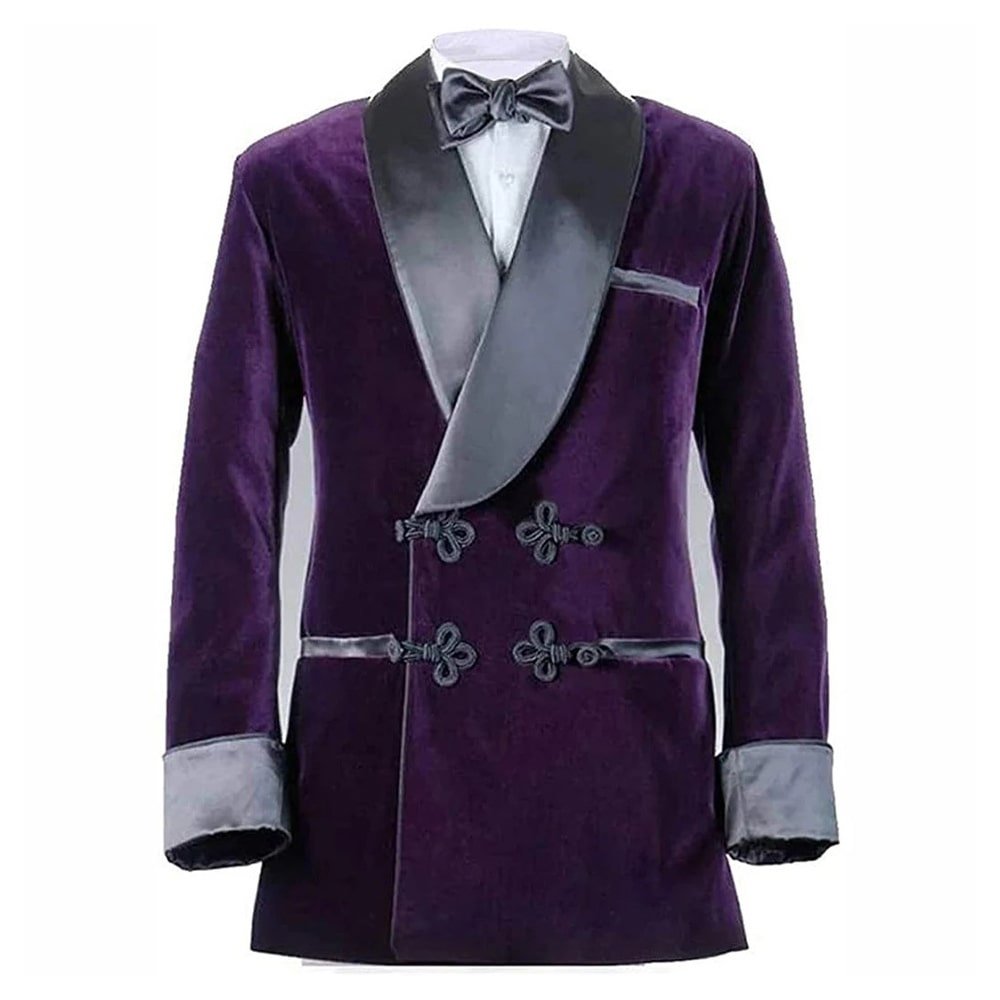 Purple Smoking Jacket Velvet