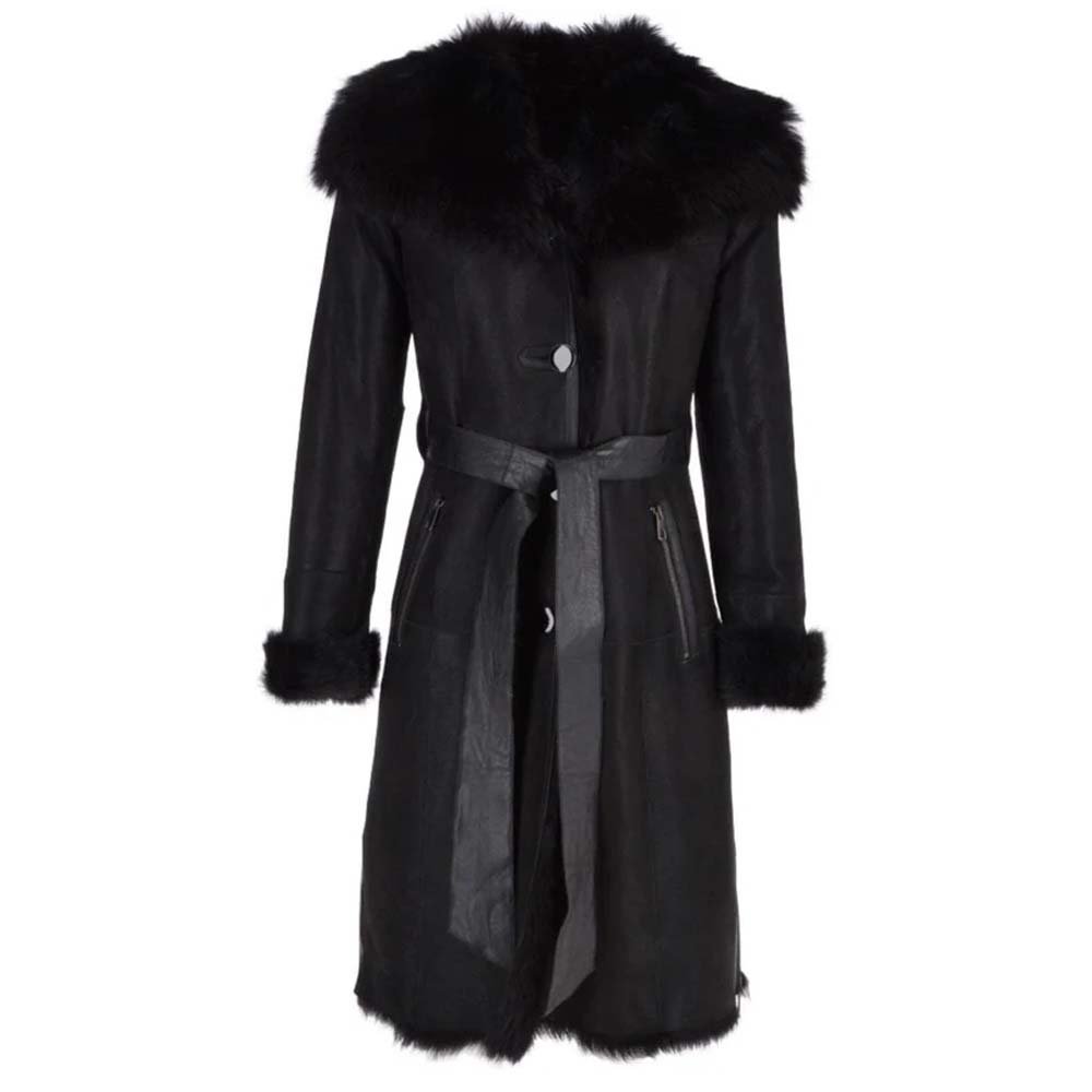 Shearling Jacket Women Black