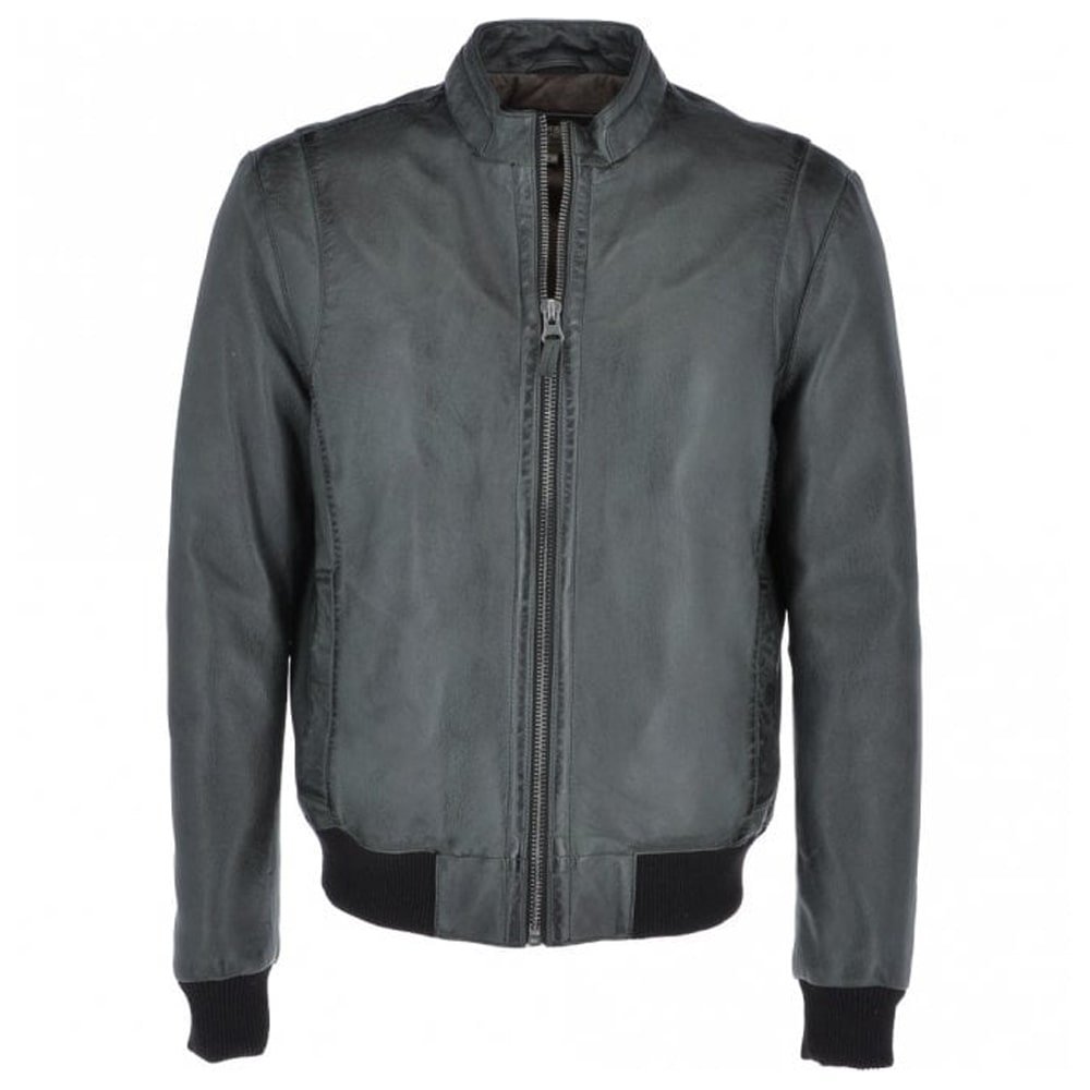 Vintage Leather Bomber Jacket