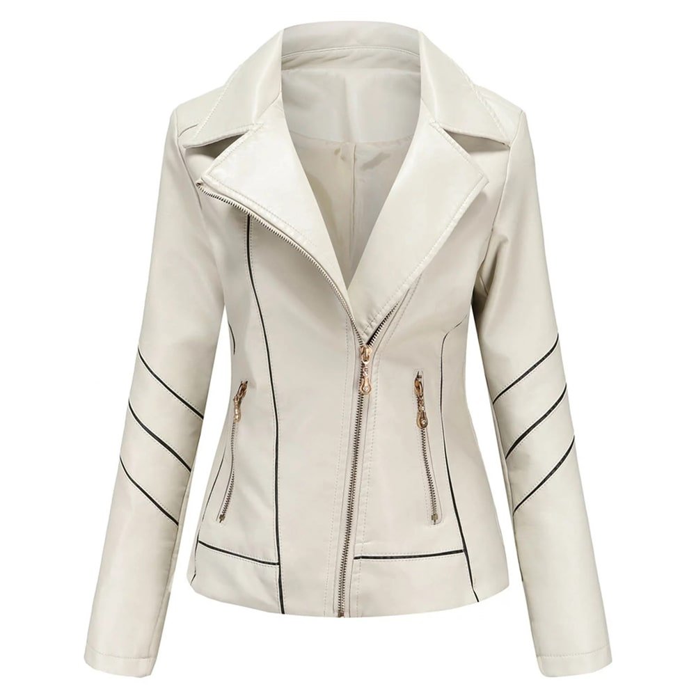 White Leather Jacket Womens