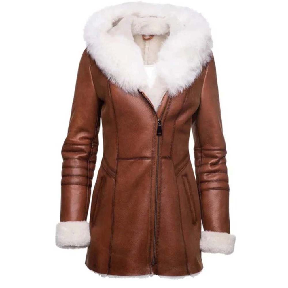 Women Brown Shearling Jacket