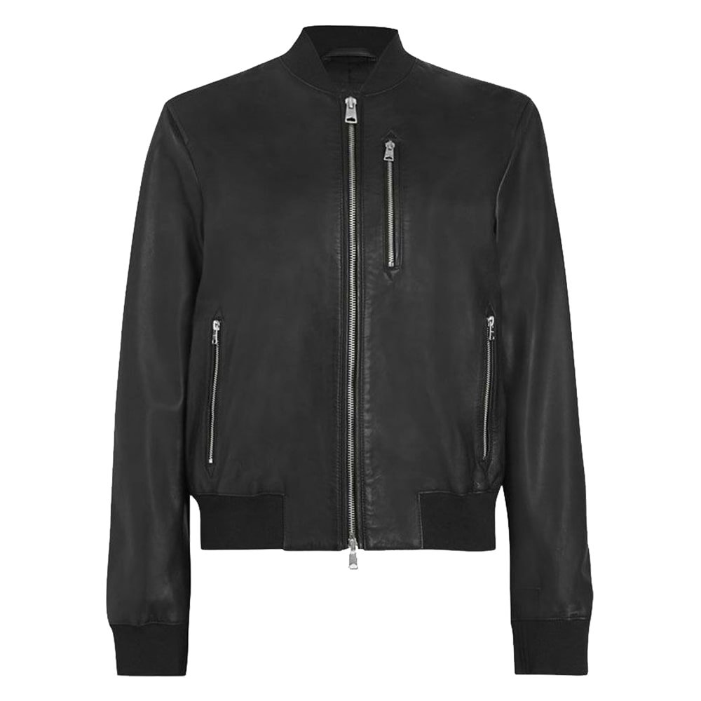 Women Leather Bomber Jacket