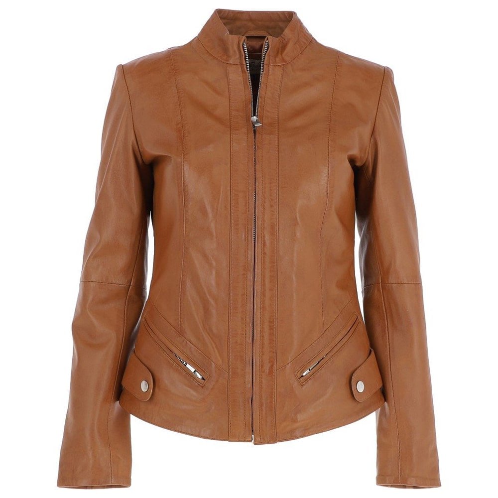 Women's Leather Jacket Tan