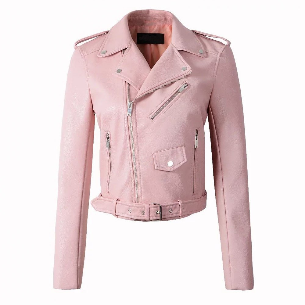 Womens Pink Leather Jacket